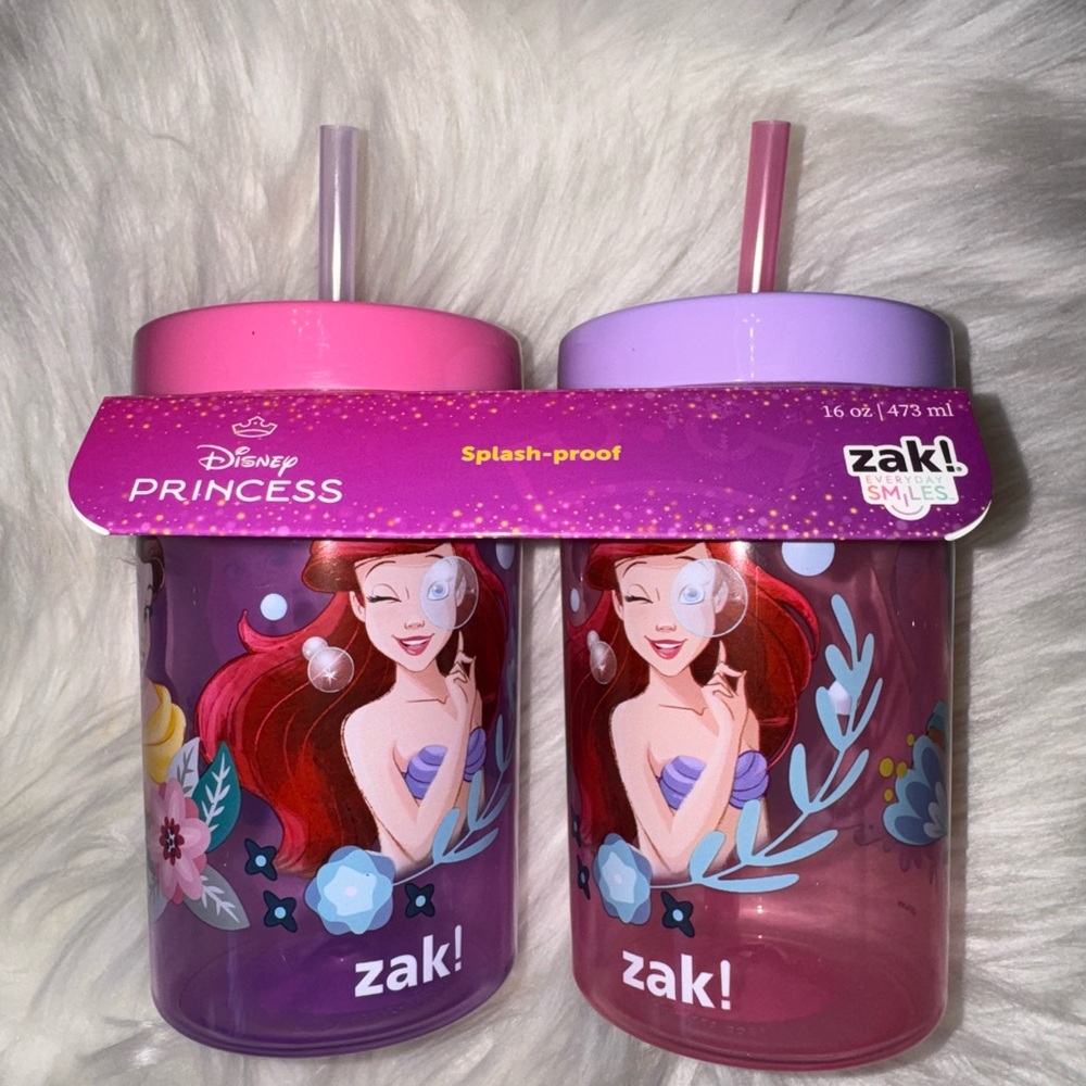 Disney Princess Ariel Zak! Smiles Twin Splash-Proof Tumblers - Pink & Lavender